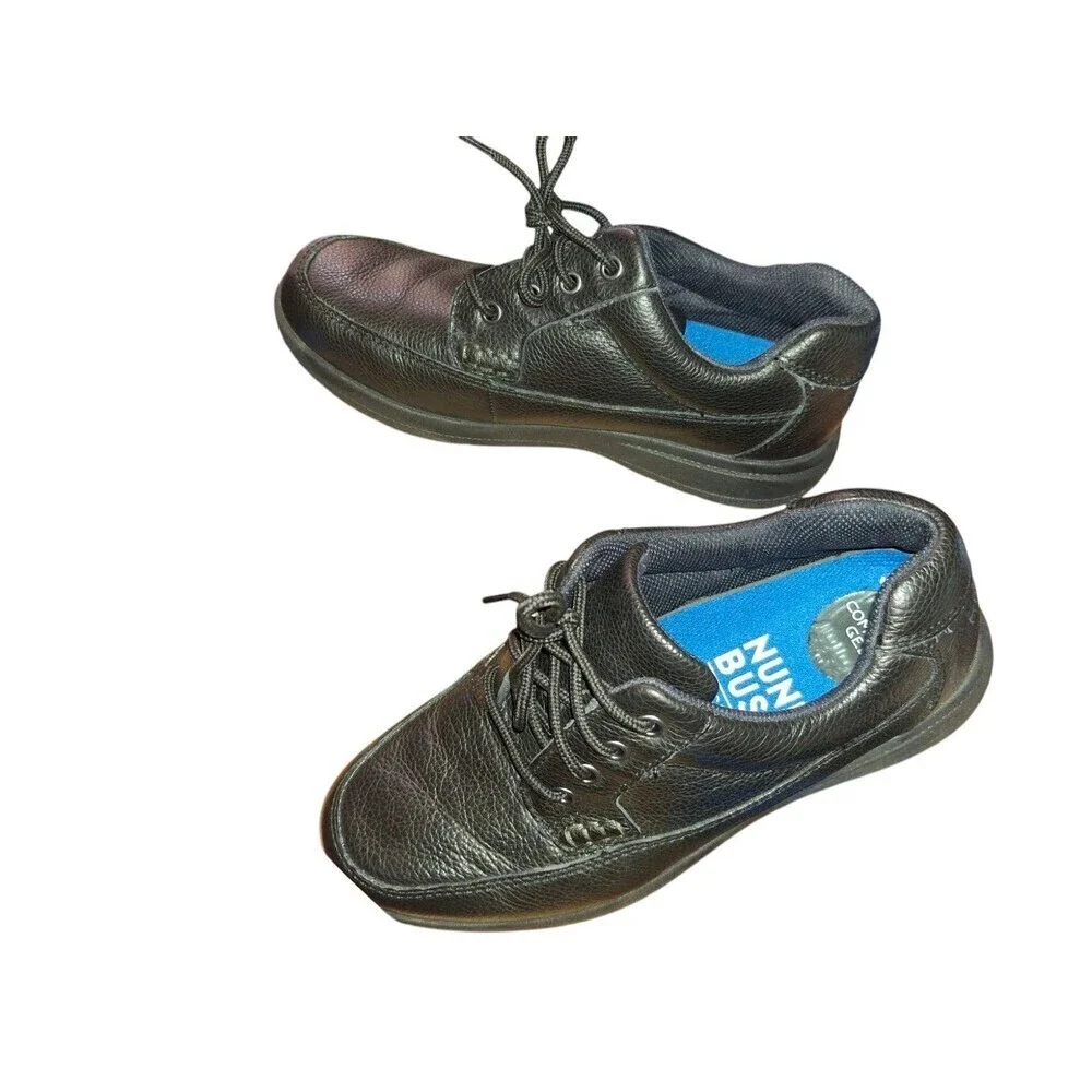 Men's Nunn Bush, Cam Moc Toe Oxford 84694-007 Black Leather Size 8 Wide